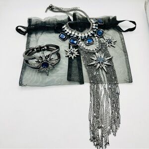 White House Black Market Statement BOHO star necklace and bracelet set